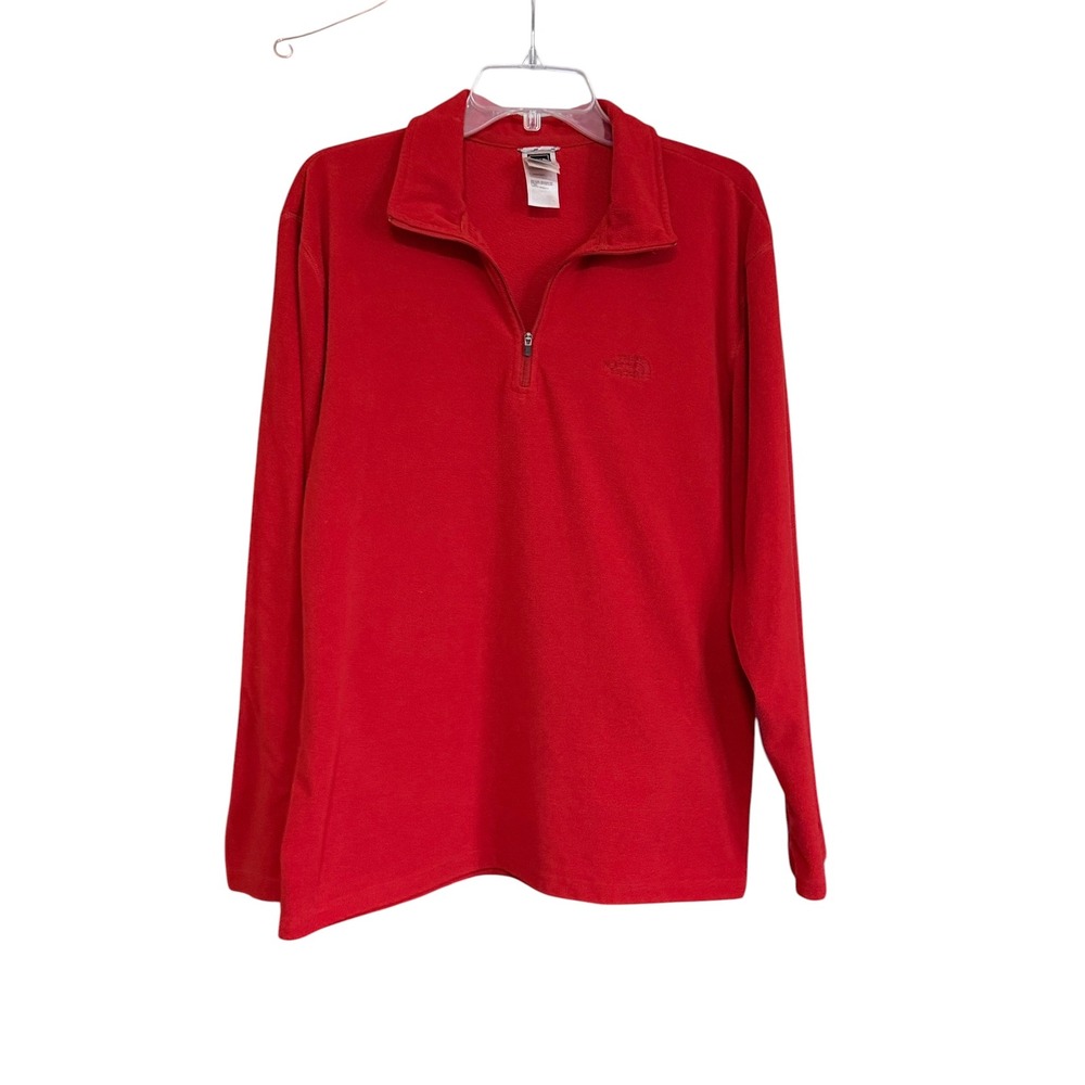 The North Face TKA 100 Mens‎ L Red Quarter Zip Fleece Pullover Gorpcore Vintage